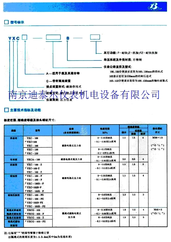 电接点压力表